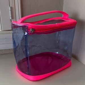 Clear Pink Trim Cosmetic Bag